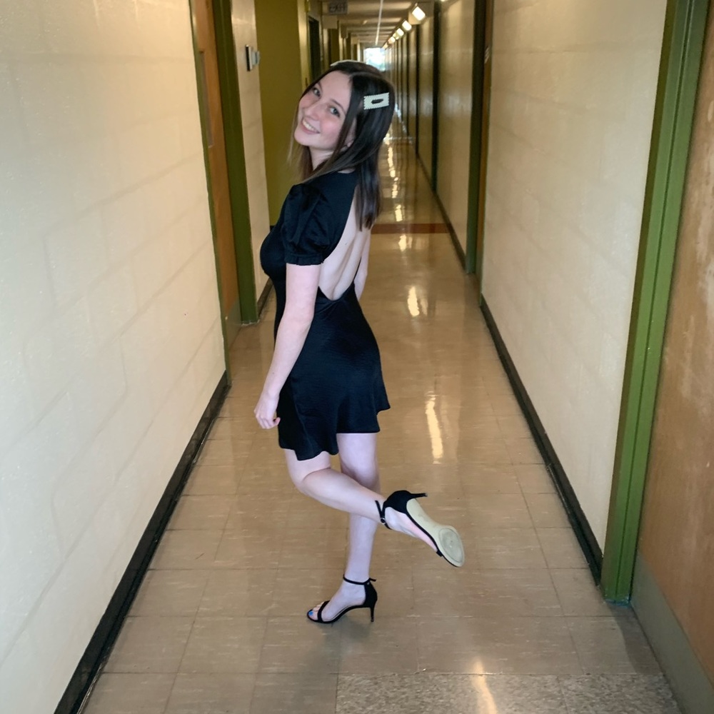 American Eagle cotton candy LA black minidress